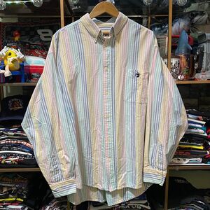 Vintage Duck Head Pastel Striped Oxford Button Up Shirt XL 90s Casual Preppy
